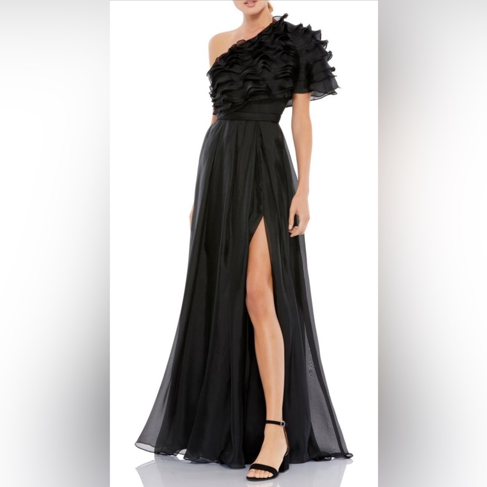 Mac Duggal Ruffle One-Shoulder Gown - STUNNING